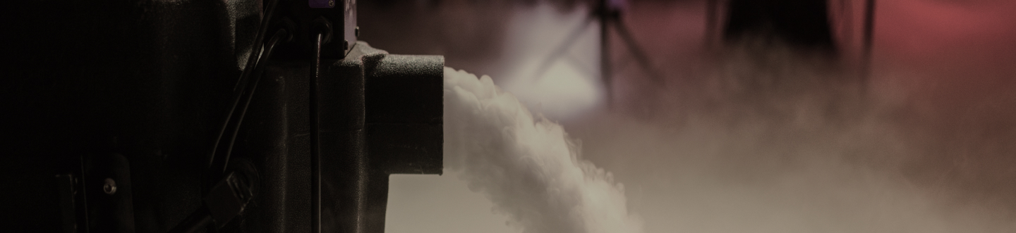 Closeup of fog machine working