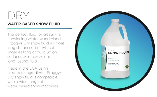 DRY Snow Juice Machine Fluid - Froggys Flakes (50-75 Foot Float / Drop) Low Residue Formula