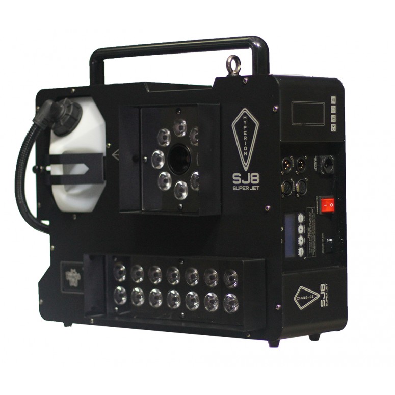 Hyperion SJ8® - Superjet - 1800 Watts, 2 Color Smoke, SuperJet - Upshot Fog Machine w/ HEX LEDs 40,000 CFM