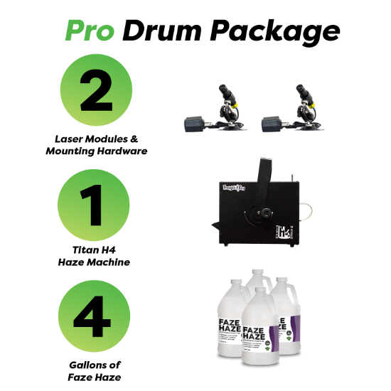Laser Drum Effect- Pro Package - LASER-DRUM-PRO-GREEN