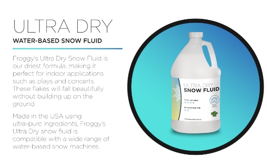 ULTRA DRY - NO ODOR - Snow Juice Machine Fluid - Froggys Flakes ULTRA (30-50 Foot Float / Drop)