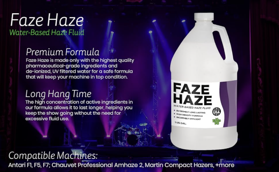 Froggy's Fog® - Faze Haze - Professional Water Based Haze Juice - For Antari F-1, F-5, F-7, Chauvet Professional AMHAZE 2 and Martin Compact Hazers - DS-FH-1